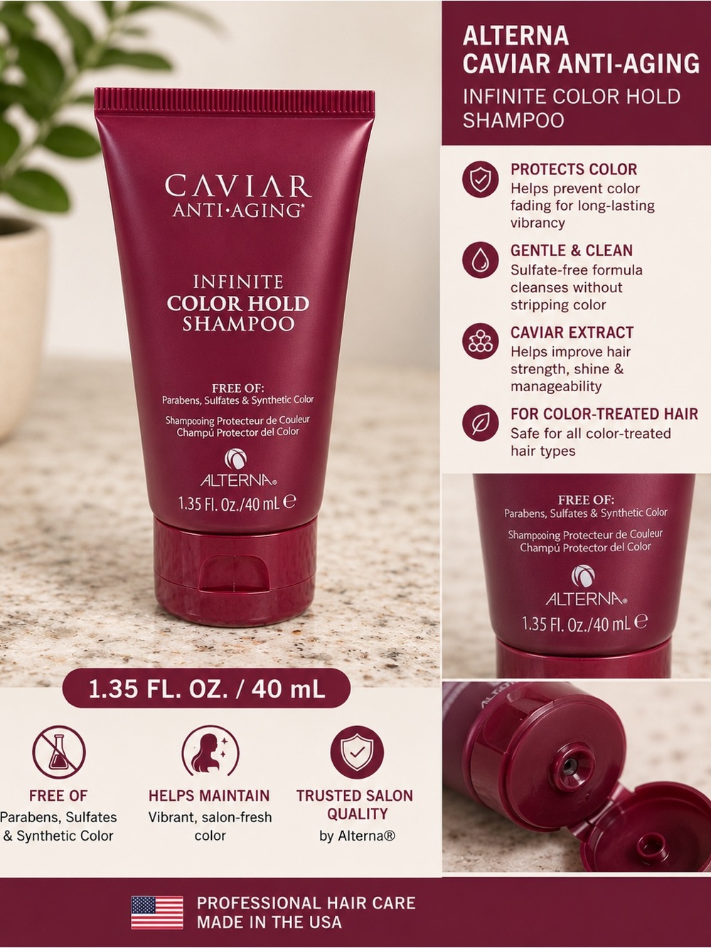 Alterna Caviar Anti-Aging Infinite Color Hold Shampoo — Burgundy